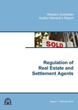 Regulation of Real Estate and Settlement Agents