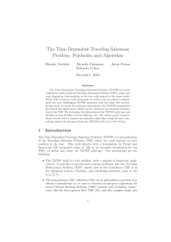 The Time Dependent Traveling Salesman Problem