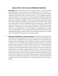 Exposure Draft on Micro Insurance (Modification) Regulations Back