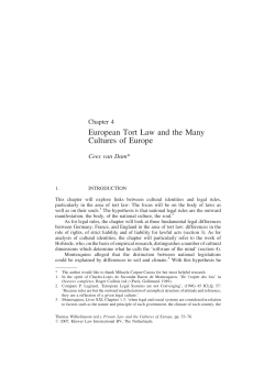 European Tort Law and the Many Cultures of Europe