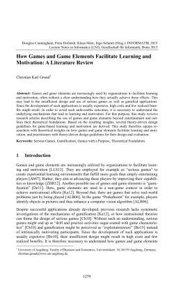 How Games and Game Elements Facilitate Learning and Motivation