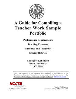 The Guide to Compiling a Teacher Work Sample