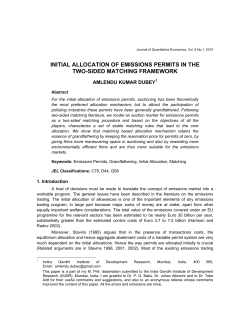 initial allocation of emissions permits in the two