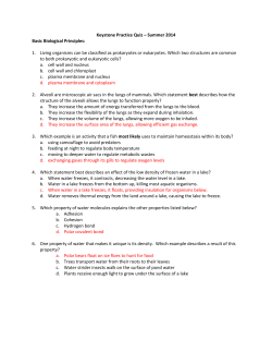 Keystone Practice Quiz &ndash; Summer 2014 Basic Biological Principles