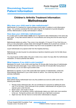 Methotrexate - Poole Hospital NHS Foundation Trust