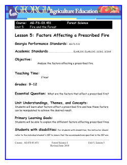 AG-FS-03.451-05.5 Factors Affecting a Prescribed Fire
