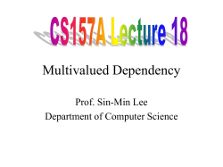 Multivalued Dependency - Department of Computer Science
