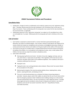 CWGA Tournament Policies and Procedures