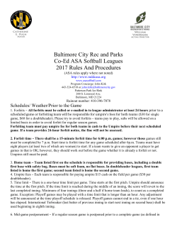 Softball Rules - Baltimore City Rec and Parks