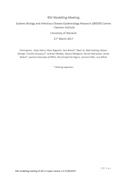 RSV Modelling Meeting - University of Warwick