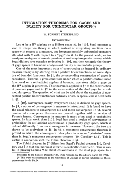 integration theorems for gages and duality for unimodular groups