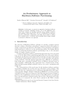 An Evolutionary Approach to Hardware Software Partitioning