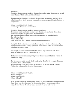 Notes on Resolution from last day