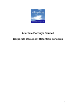 Corporate Retention Schedule
