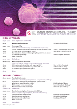 SALZBURG BREAST CANCER TALK 10. &ndash; 11.02.2017