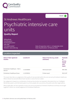 Psychiatric intensive care units