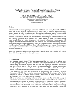 Application of Game Theory in Dynamic Competitive Pricing With