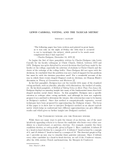 LEWIS CARROLL, VOTING, AND THE TAXICAB METRIC &ldquo;The