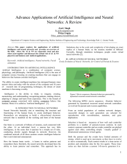 Advance Applications of Artificial Intelligence and Neural