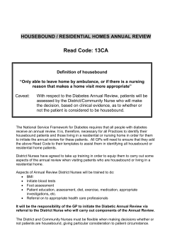 housebound and residential diabetes annual review