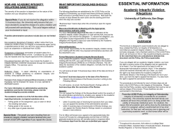 essential information - Academic Integrity Office