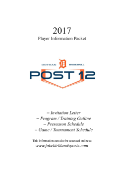 Player Information Packet &ndash; Invitation Letter
