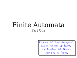Finite Automata - Stanford University