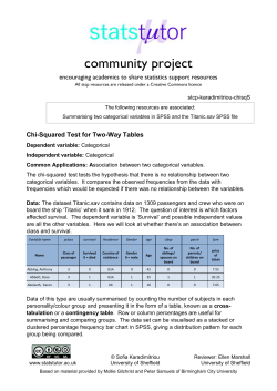 Chi-squared using SPSS - University of Sheffield