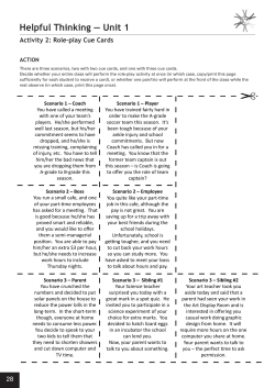 Role-play Cue Cards