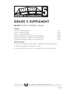 grade 5 supplement - The Math Learning Center Catalog