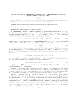 SHARP ESTIMATES FOR HOFFMAN`S CONSTANT FOR SYSTEMS