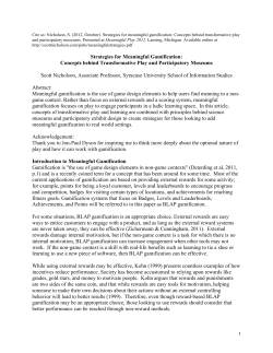 Strategies for Meaningful Gamification: Concepts