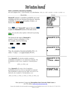 Find a cumulative binomial probability. We will compute P(X < 3) for