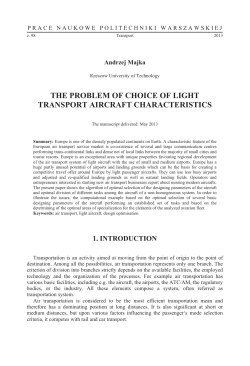 the problem of choice of light transport aircraft characteristics