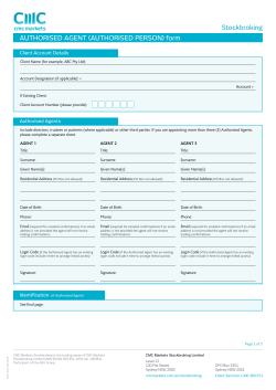 AuthoriseD Agent (AuthoriseD person) form