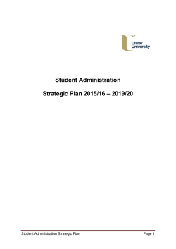 Student Administration Strategic Plan 2015/16