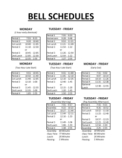 Bell Schedule.xlsx - Sioux City Community School District