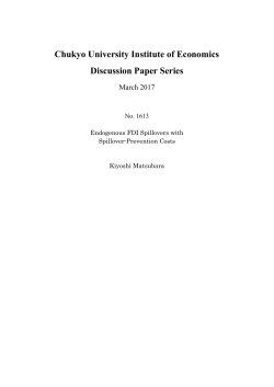 Chukyo University Institute of Economics Discussion Paper Series
