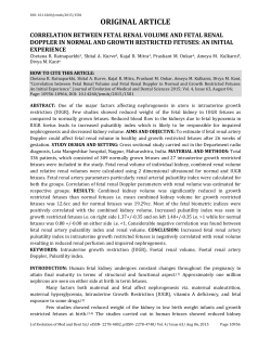 (PI) and fetal renal volume - journal of evolution of medical and