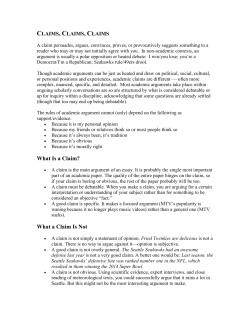 What Is a Claim?