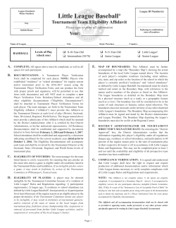 Tournament Team Eligibility Affidavit