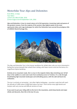 Alps and Dolomites motorcycle tour program details