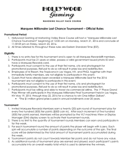 Marquee Millionaire Last Chance Tournament