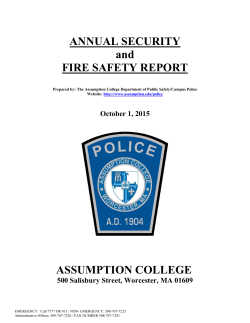 TABLE OF CONTENTS - Assumption College