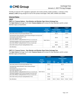 January 1, 2017 Pricing Changes