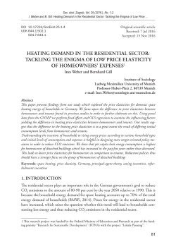 HEATING DEMAND IN THE RESIDENTIAL SECTOR: TACKLING