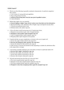 ECO201 Tutorial 7 1. Which one of the following is