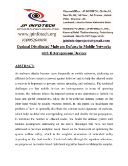 Optimal Distributed Malware Defense in Mobile