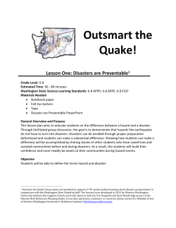 Lesson 1 "Disasters are Preventable"