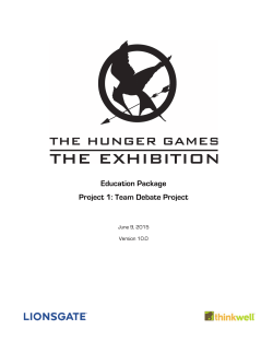 Team Debate Project - The Hunger Games: The Exhibition